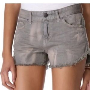Free People Gray Bleached Shorts